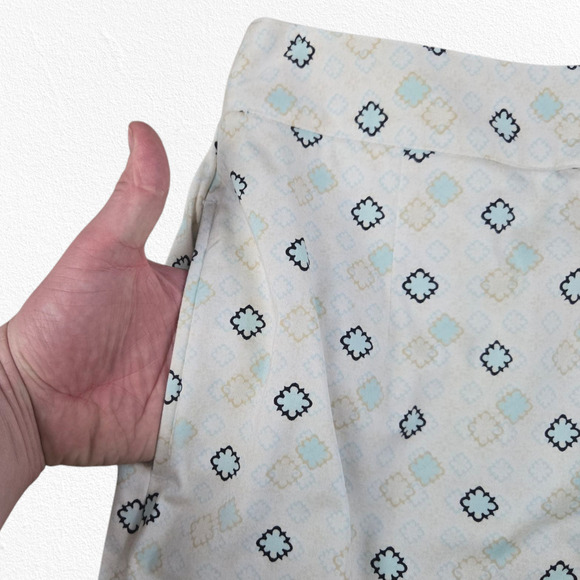 Y2K Vintage White Pastel Geometric Print Shorts Skirt LizGolf Skort Size 10 - Picture 8 of 9